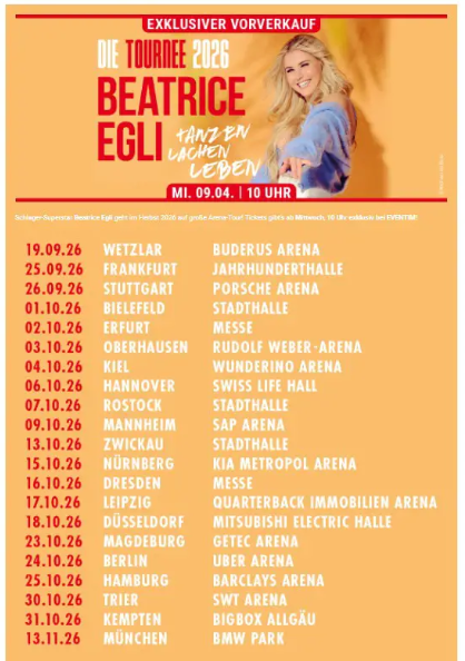 Beatrice Egli Tour Poster 2026
